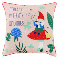 Sunny Club Chillin with Gnomies Outdoor Throw Pillow, 16"