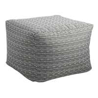 Crosby St. Grey Textured Outdoor Pouf, 20"