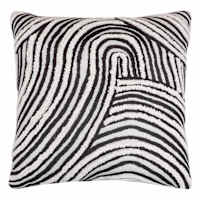 Crosby St. Black & White Waves Woven Outdoor Throw Pillow, 18"