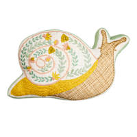 Honeybloom Snail Shaped Outdoor Throw Pillow, 21x11
