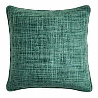 Honeybloom Dark Green Solid Woven Outdoor Throw Pillow, 18"