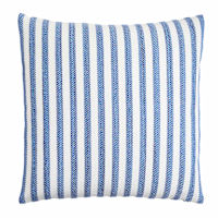 Honeybloom Dark Blue Rope Stripe Woven Outdoor Throw Pillow, 18"
