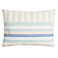 Honeybloom Two Way Stripe Woven Lumbar Outdoor Throw Pillow, 14x20