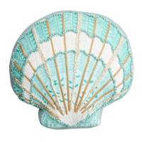 Honeybloom Shaped Sea Shell Outdoor Throw Pillow, 13"