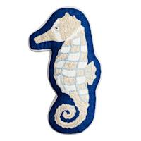 Honeybloom Seahorse Shaped Outdoor Throw Pillow, 18x9