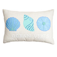 Honeybloom Ocean Vibes Woven Lumbar Outdoor Throw Pillow, 14x20
