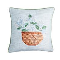 Providence Hydrangea Basket Woven Outdoor Pillow, 18"