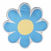 Sunny Club Blue Flower Shaped Outdoor Throw Pillow, 17"