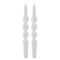 Crosby St. 2-Pack White Twisted Taper Candles, 10"