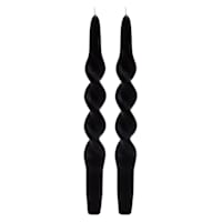 Crosby St. 2-Pack Black Twisted Taper Candles, 10"