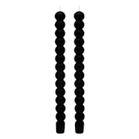 2-Pack Black Bubble Taper Candles, 10"