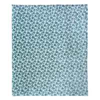 Honeybloom Green Folk Floral Print Micro Plush Throw Blanket, 50x60