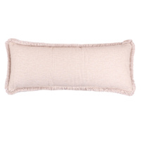 Found & Fable Solid Taupe Woven Throw Pillow with Fringe, 14x36