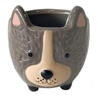 Indoor Dog Ceramic Planter, 3"
