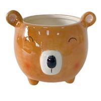 Indoor  Brown Bear Ceramic Planter, 3"
