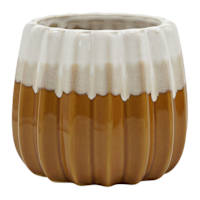 Honeybloom Indoor Ribbed Honey Glaze Planter, Small