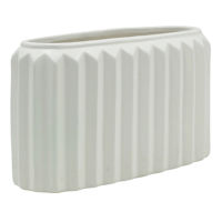 Crosby St. Indoor Harlow Pleat White Planter, Medium