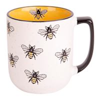 Bee Icon Speckled Mug with Black Handle, 16oz