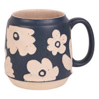 Blue Mug with Flowers, 20oz