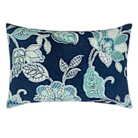 Positano Navy Blue Lumbar Outdoor Throw Pillow, 14x20