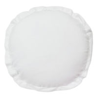 Providence White Round Throw Pillow with Flange, 16"