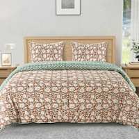 Honeybloom 3-Piece Floral Print Cotton Percale Comforter Set, King