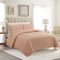 Honeybloom 3-Piece Pink Washed Microfiber Quilt Set, King
