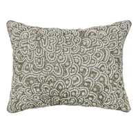 Found & Fable Ivory Beaded Knot Embellished Throw Pillow, 12x16