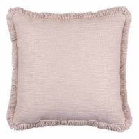 Found & Fable Solid Taupe Woven Throw Pillow with Fringe, 18"