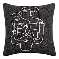 Crosby St. Embroidered Faces Textured Throw Pillow, 18"