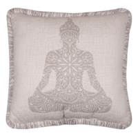 Found & Fable Budha Print Cotton Slub Throw Pillow, 18"