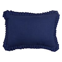 Providence Navy Blue Cotton Slub Throw Pillow with Pleating, 14x20