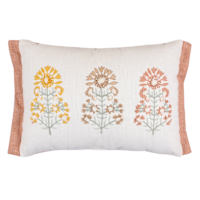 Honeybloom Floral Embroidered Throw Pillow with Flange, 14x20