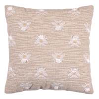 Honeybloom Bee Embroidered Throw Pillow, 18"