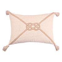 Honeybloom Neutral Sailors Knot Throw Pillow, 14x20