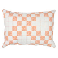 Honeybloom Pink & White Quilted Lumbar Pillow, 14x20