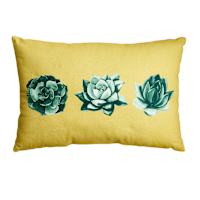 Honeybloom Succulent Garden Lumbar Outdoor Throw Pillow, 14x20