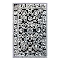 Arrington Black & Grey Traditional Border Washable Accent Rug, 26x45