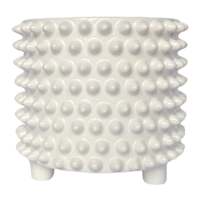 Found & Fable Indoor Studded White Planter, Small