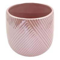 Oh Joy! Indoor Mila Pink Ribbed Iridescent Planter, 6"