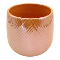 Oh Joy! Indoor Mila Orange Iridescent Ribbed Planter, 6"