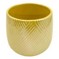 Oh Joy! Indoor Mila Yellow Ribbed Iridescent Planter, 6"