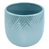 Oh Joy! Indoor Mila Blue Ribbed Iridescent Planter, 6"