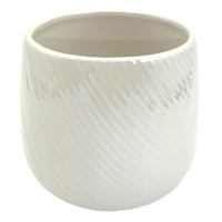 Oh Joy! Indoor Mila White Iridescent Ribbed Planter, 6"