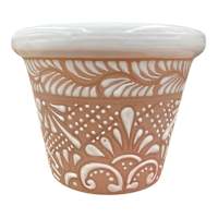 Hand Painted White Terra Bordeo Planter, Small