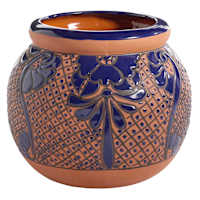 Hand Painted Cobalt Terra Outdoor Planter, Small