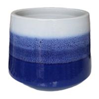 Blue Top Reactive Glaze Outdoor Planter, Medium