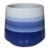 Blue Top Reactive Glaze Outdoor Planter, Small