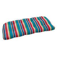 Alvarado Stripe Outdoor Wicker Settee Cushion