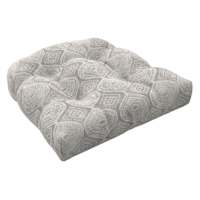 Grey Patna Geo Outdoor Wicker Seat Cushion